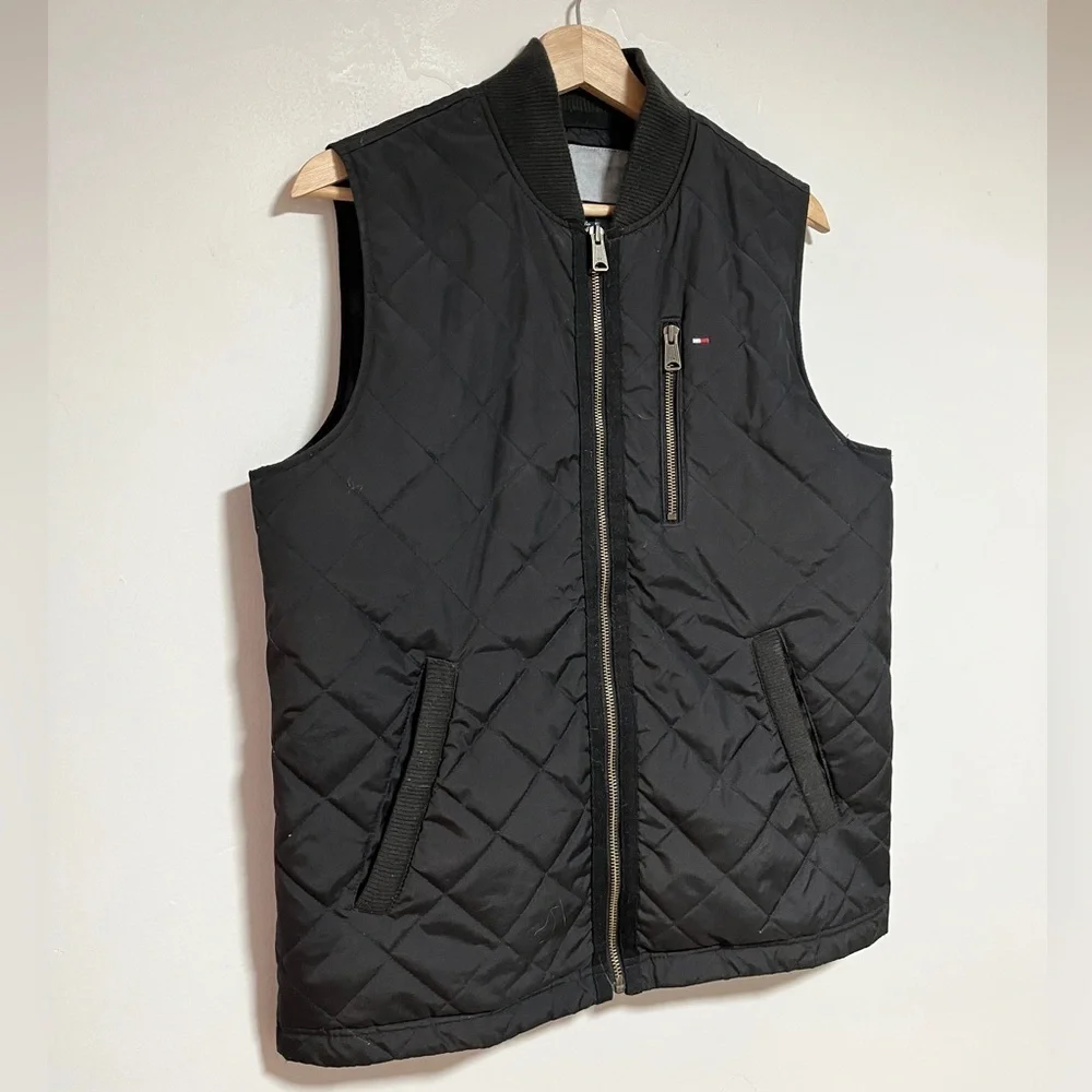 Tommy Hilfiger Men’s Black Quilted Zip-Up Vest - Size XS - Picture 5 of 11